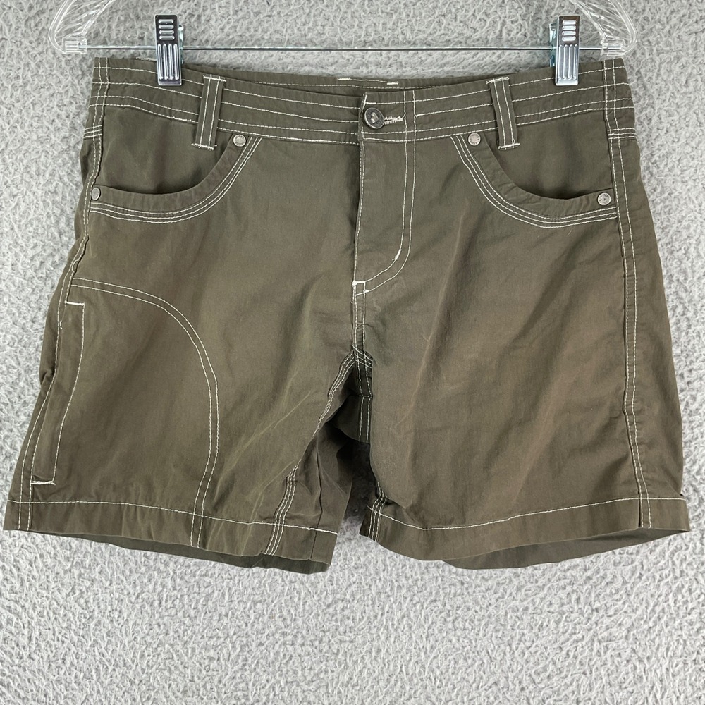 Guide's Choice Shorts Women 6 Olive Green Contrast Stitch Utility Hiking Trail
